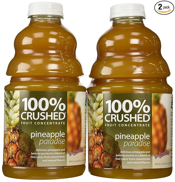 Dr. Smoothie 100% Crushed Fruit Concentrate Pineapple Paradise 46-Ounce Bottles (Pack of 2)