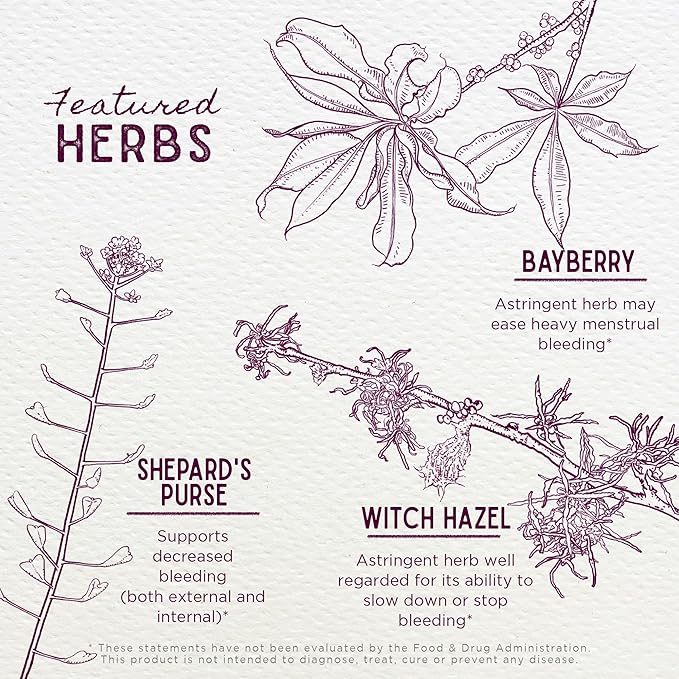WishGarden Herbs Flow Stopper Lingering Cycle (Wombstringe) - Plant-Based Herbal Formula w/Shepherd's Purse &amp Witch Hazel Moderates Breatkthrough Bleeding Blood Flow &amp Spotting Between Cycle