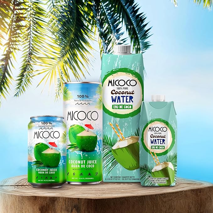 MICOCO Coconut Juice 60% Juice With Pulp 16.9 Fl Oz (Pack of 24)