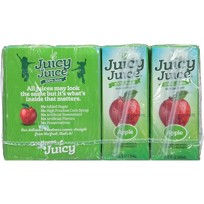 Juicy Juice Slim 8 Pack Apple 6.75 Ounce Boxes (Pack of 4)