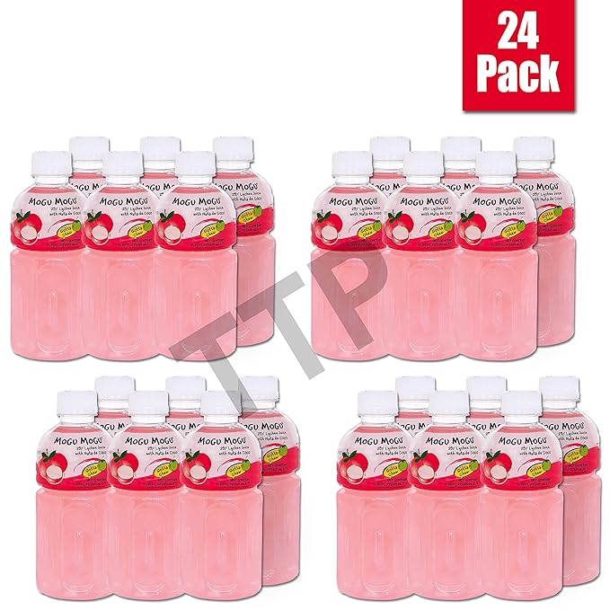 Mogu Mogu Fruit Juice with Nata De Coco 10.82 oz (Pack of 24) (Lychee)