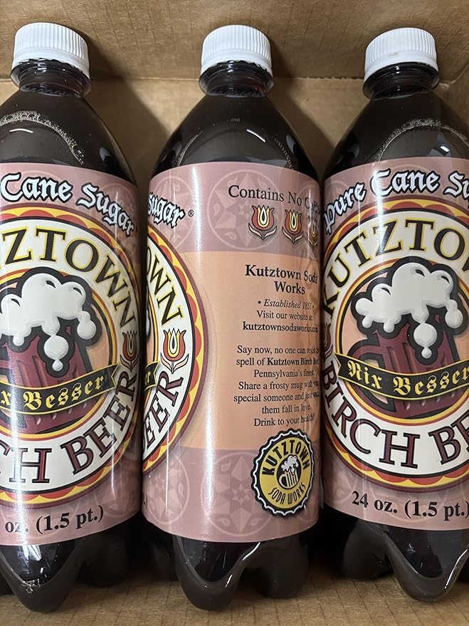 AmishTastes Kutztown Nix Besser Birch Beer Famous Amish Drink 24 Oz. (Pack of 4)