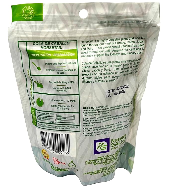 Horsetail Herbal Tea Cola De Caballo Te Value Pack (90g) Shave grass Tea 100 % Natural Caffeine Free Herb