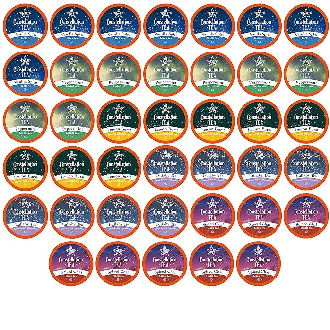 Constellation Tea Assorted Variety Pack Sampler Tea Pods Compatible with K Cup Brewers Including 2.0 40 Count