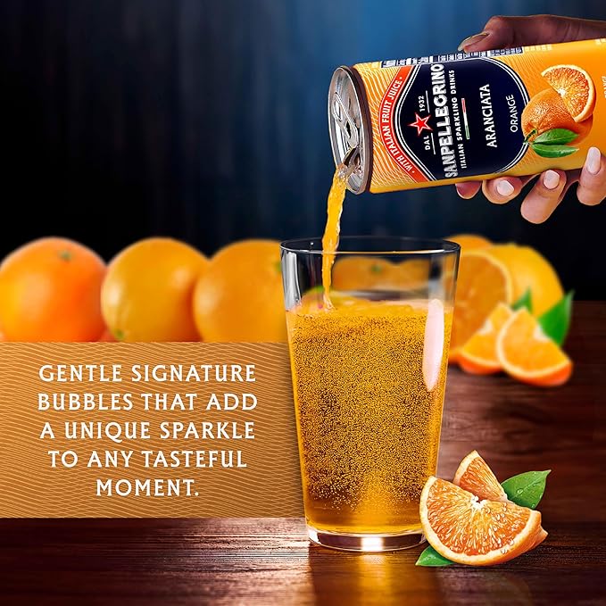 Sanpellegrino Italian Sparkling Drink Aranciata Sparkling Orange Beverage 24 Pack Of Cans