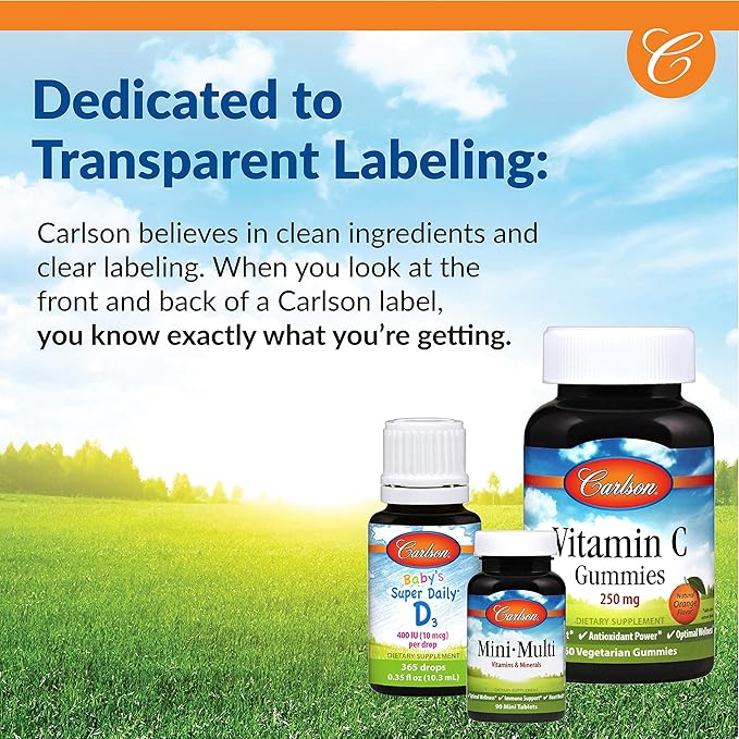 Carlson - Melatonin Gummies 2.5 mg Healthy Sleep Promotes Relaxation Natural Strawberry Flavor 100 Gummies