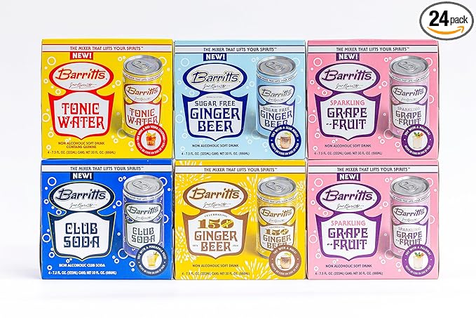 Barritts Barritt's Mixers - Double Grapefruit Mixer Set Non-Alcoholic Soda Cocktail Mixer 7.5 fl oz Cans 24 Pack Mini