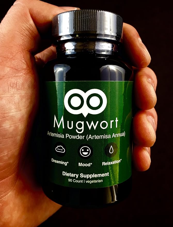 Organic Mugwort Capsules 450 mg - 90 Capsules - Vegan - By Dream Leaf - Made in USA - Mood Dreaming Relaxation Digestion - Mugwort As Artemisa Annua)