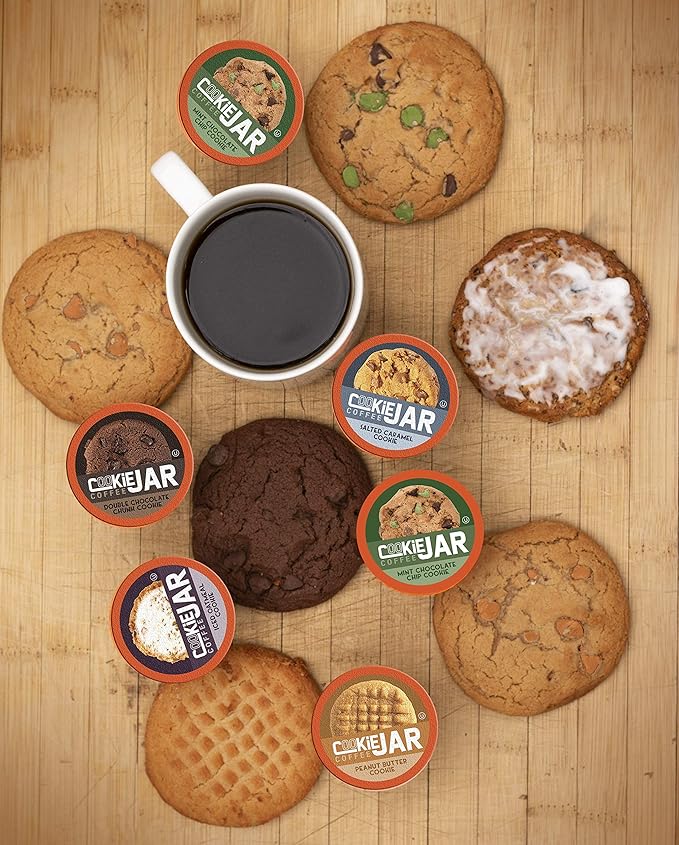 Cookie Jar Salted Caramel Flavored Coffee Pods for Keurig K Cup Brewers 40 Count – Smooth Caramel Flavor with a Hint of Salt Perfect for a Sweet Coffee Indulgence