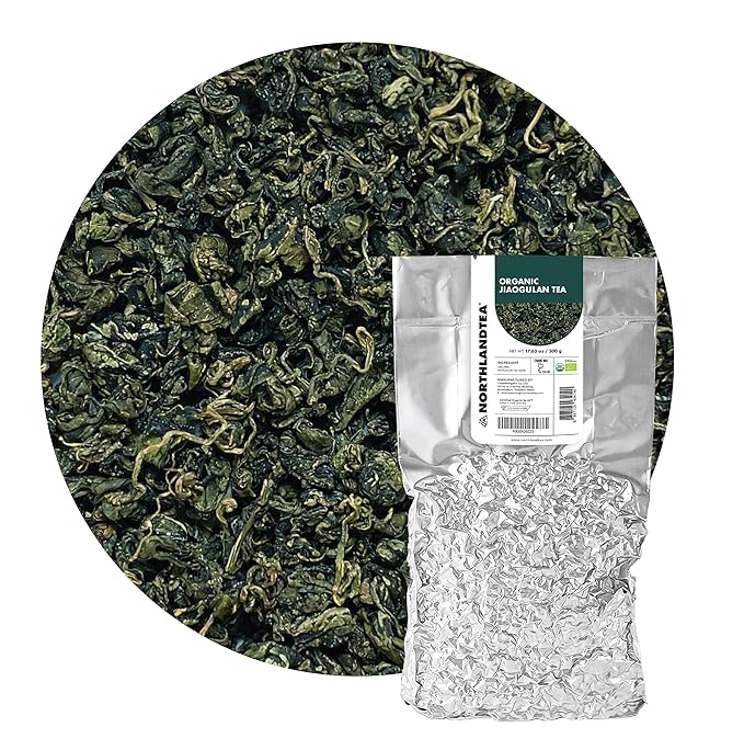 Organic Gynostemma Tea - Jiaogulan Tea 17.63 OZ (400+ cups) – Certified USDA &amp EU Organic – Loose Leaf - Caffeine Free - Directly from Thailand Local farmer - Eternal life Herb - Northlandtea