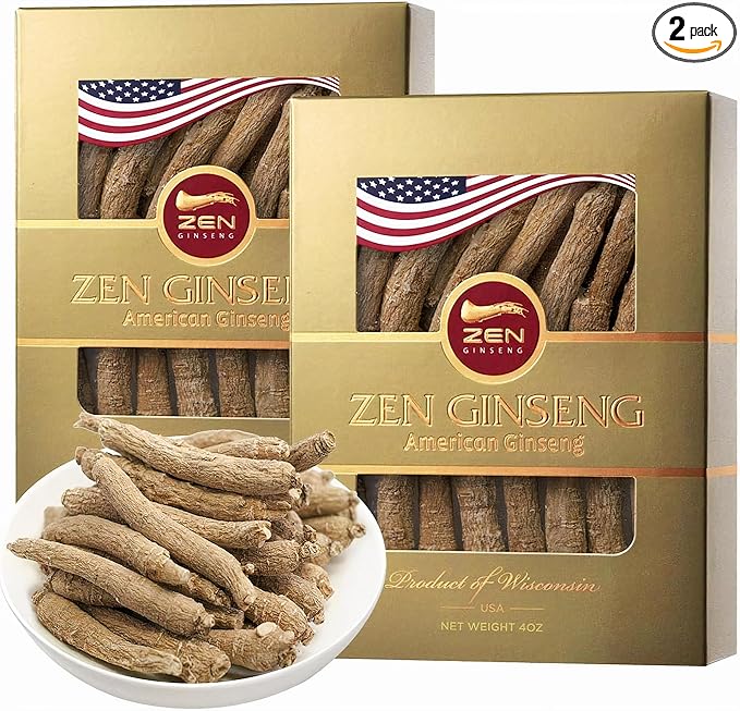2 Boxes of American Wisconsin Ginseng - Small Long Root - Premium Quality Panax Ginseng. Boosts Body Immunity Energy for Men &amp Women (8 Oz per Box)