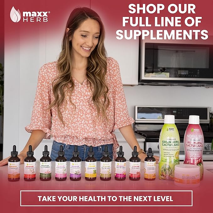 Maxx Herb Red Maca Root Extract - Max Strength Liquid Drops Absorb Better Than Powder or Capsules for Stamina Memory and Focus - Alcohol Free - 4 Bottles 4 Oz Each (240 Servings)
