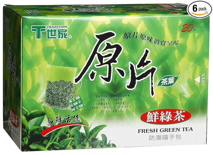 Tradition Tea Fresh Green Tea 20-Count Boxes (Pack of 6)