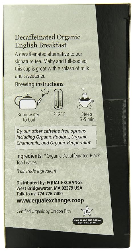 Equal Exchange Organic Decaf English Breakfast Tea 20-Count (Pack of 6)