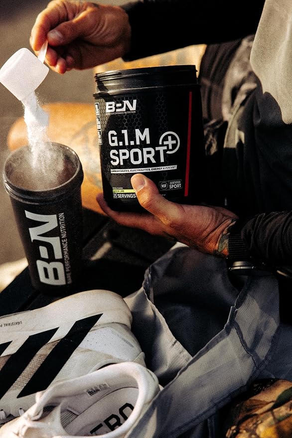 BARE PERFORMANCE NUTRITION G.1.M Sport+ Endurance Pre-Workout – Lemon Lime | 25 Servings | 20g Carbs 350mg Sodium 150mg Caffeine | Electrolytes Nootropics &amp Cluster Dextrin® for Energy &amp Fo