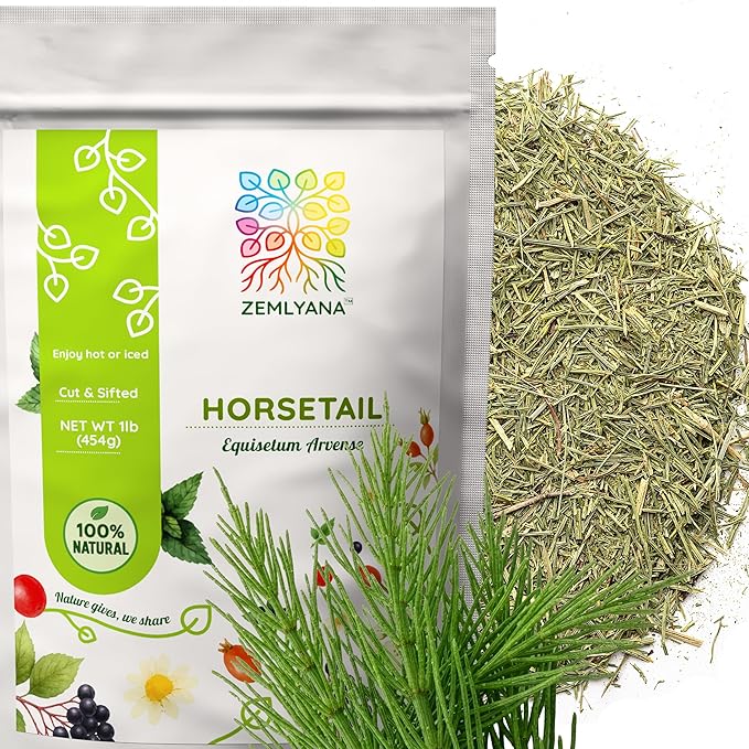 Horsetail Tea - Cut &amp Sifted Horse Tail Grass Herb - Cola de Caballo Hierba - Dried Equisetum Artvense Plant - Loose Leaf Herbs Bulk 1 pound Bag