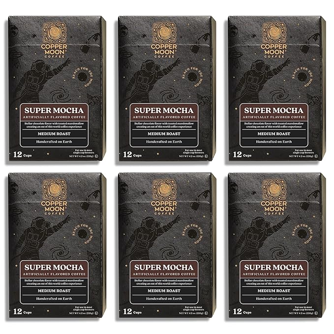 Copper Moon Single Serve Coffee Pods for Keurig K-Cup Brewers Medium Roast Super Mocha Blend 72 Count