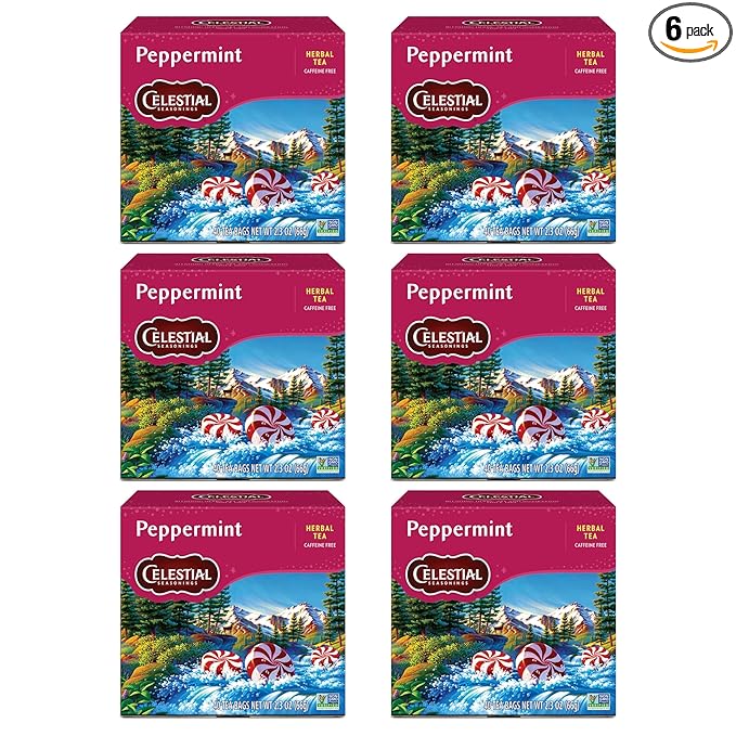 Celestial Seasonings Herbal Tea Peppermint 40 Count (Pack of 6)