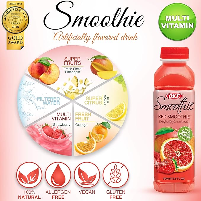 OKF Smoothie Red 16.9 Fluid Ounce (Pack of 20)