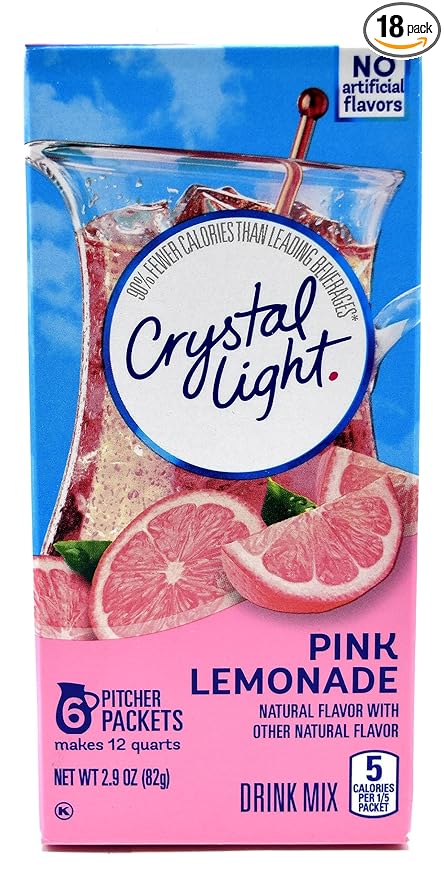 Crystal Light Pink Lemonade Drink Mix 12-Quart 2.9-Ounce Box (Pack Of 18)