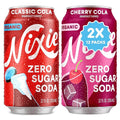 Nixie Organic Zero Sugar Soda Classic Cola &amp Cherry Cola 0 Sugar 0 Calories Healthy Soda Pop Non-GMO 12oz Cans (24 Pack)