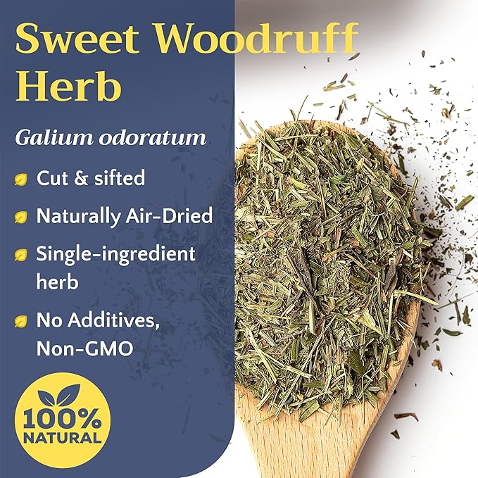 Sweet Woodruff Herb Tea - Natural Galium Odoratum - Dried Cut and Sifted Herbs 8 oz