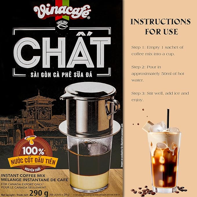 Vinacafe Chat 3 in 1 Instant Coffee 29gr x 200 sachets - made from Vietnam