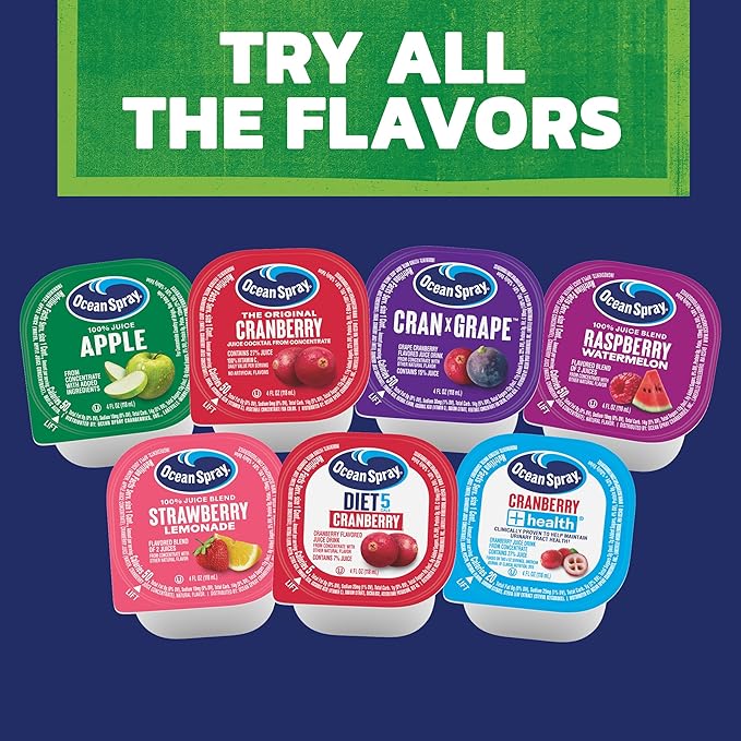 Ocean Spray 100% Apple Juice Cups 4 Ounce (Pack of 48)