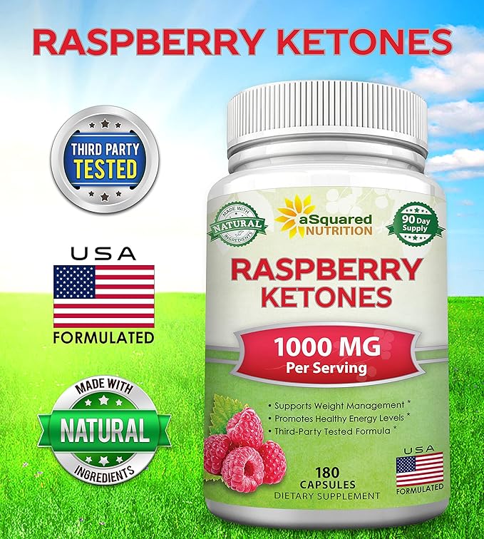 aSquared Nutrition Natural Raspberry Ketones 1000mg-180 Capsules-Weight Loss Supplement Max Strength Plus Appetite Suppressant Diet Pills Premium Lean Health Powder to Boost Pure Energy &amp Metabo