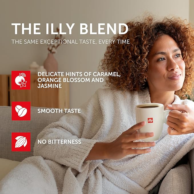illy Decaf Whole Bean Coffee Classico Decaffeinated Medium Roast 100% Arabica Premium Italian Coffee Ideal for Espresso Drip Moka and French Press Brewing 8.8oz 12 Pack