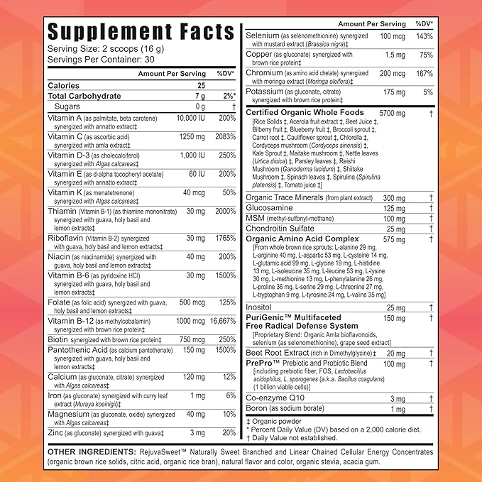 Youngevity Beyond Tangy Tangerine 2.0 Citrus Peach Fusion Multi-Vitamin &amp Mineral Complex - Made with Natural &amp Whole Foods | 8000 ORAC