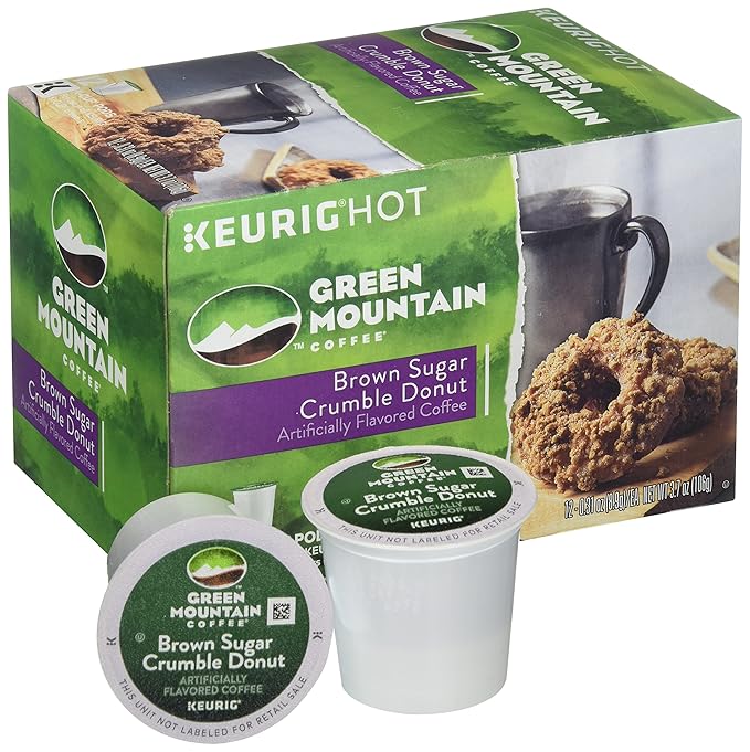 GREEN MOUNTAIN Coffee Keurig K-Cups Brown Sugar Crumble Donut 3.7 Ounce 12 ct