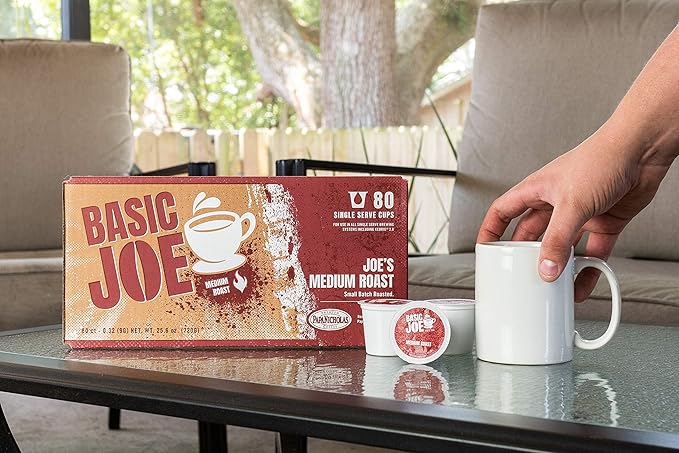 Basic Joe Medium Roast Coffee Pods - 80 Count | Single Serve K-Cup Compatible Pods | 100% Arabica | Balanced Everyday Roast | Made in USA