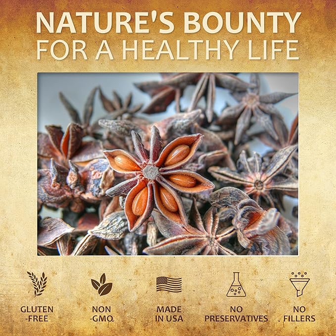 HERBALICIOUS Star Anise Supplement – Organic (Illicium verum) – 100 Capsules – 1000mg – No Fillers No Preservatives – Immune &amp Antioxidant Support