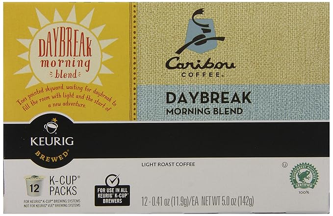 Caribou Coffee Daybreak Morning Blend K-Cups For Keurig K-Cup Brewers 12-Coun