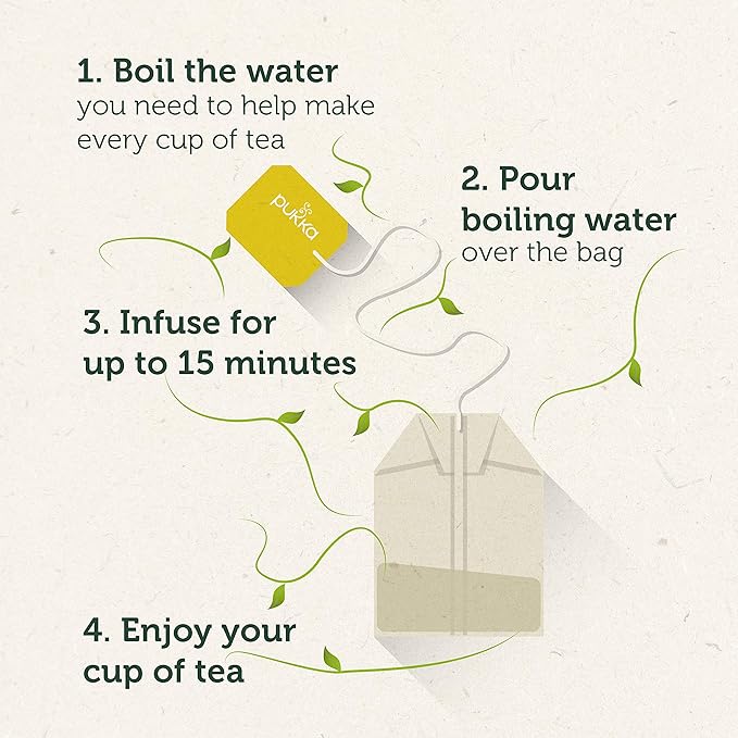 Pukka Organic Tea Bags Elderberry &amp Echinacea Herbal Tea Perfect for Wellness Support 20 Count (Pack of 3) 60 Tea Bags