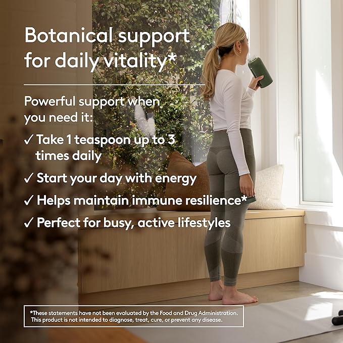 Immune + Energy Syrup Herbal Formula with Ashwagandha Echinacea Astragalus and Ginseng High Absorption Easy to Take Caffeine-Free - 6.7 Fl oz (40 Servings)