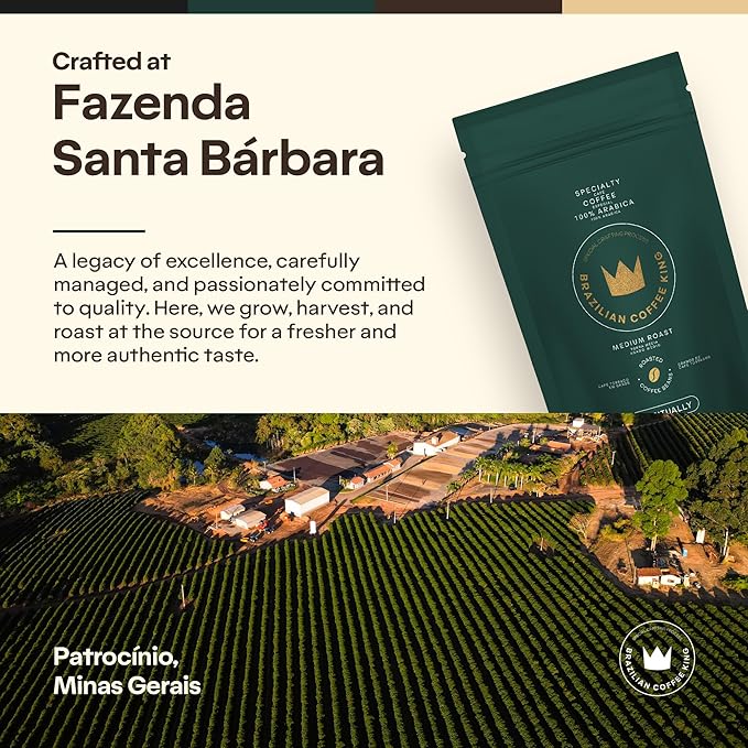 4-Pack Specialty Coffee Spiritually – Arabica Roasted and Ground in Brazil – Smooth Reflective Flavor with Fruity and Spicy Notes – Carefully Harvested Medium Roast – Brazilian Coffee King