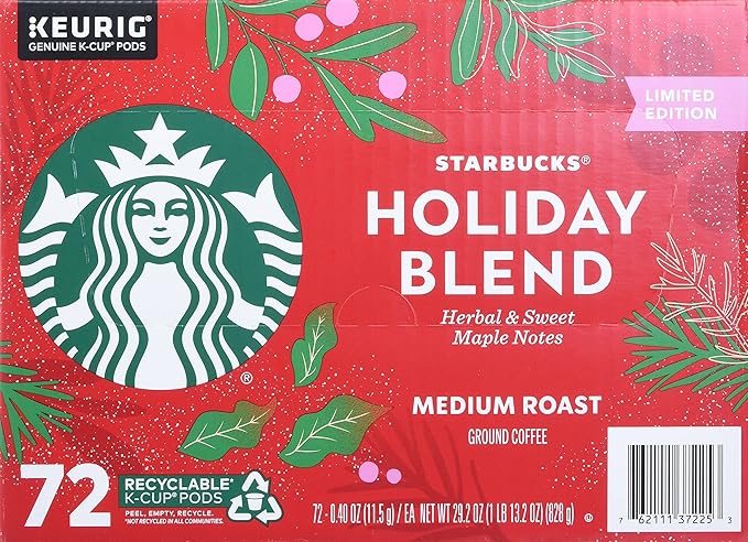Starbucks Holiday Blend Medium Roast Coffee 72/ 0.40 Oz Net Wt 29.2 Oz ()