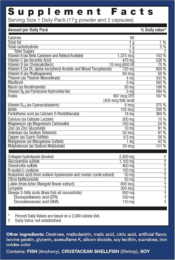 Orthomol Arthroplus 30-Day Supply Advanced Bone &amp Joint Health Supplement with Collagen Glucosamine &amp Chondroitin Advanced Version of Orthomol Osteo