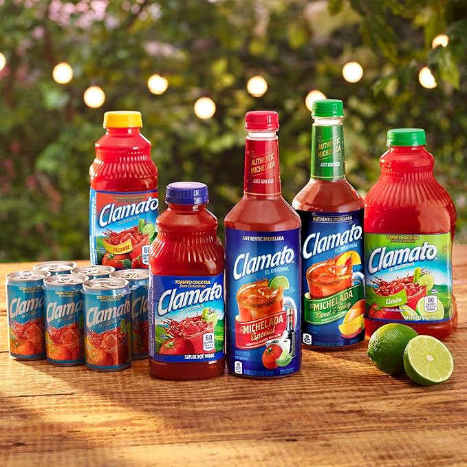 Clamato Michelada Especial 32 fl oz bottle (Pack of 12) Mixed with Tomato Juice and Spices Authentic Flavor Perfect Mixer for Micheladas Bloody Mary Drinks and other Cocktail Spirits