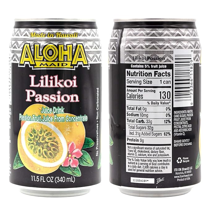 Aloha Maid Drinks Signature Variety 3 Cans per Flavor Total 12 Cans