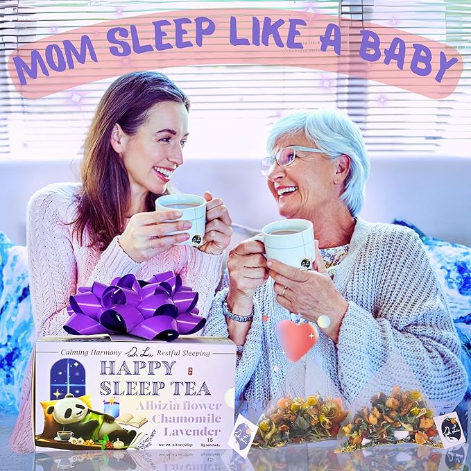 Dr. Lu’s Happy Sleep Tea | 100% Natural Calming Tea for Stress Relief | Bedtime tea for Fast Deep Restful Sleep | Handcrafted Sleepy Blend with Chamomile Lavender Lemon Balm &amp 8 More Relaxing
