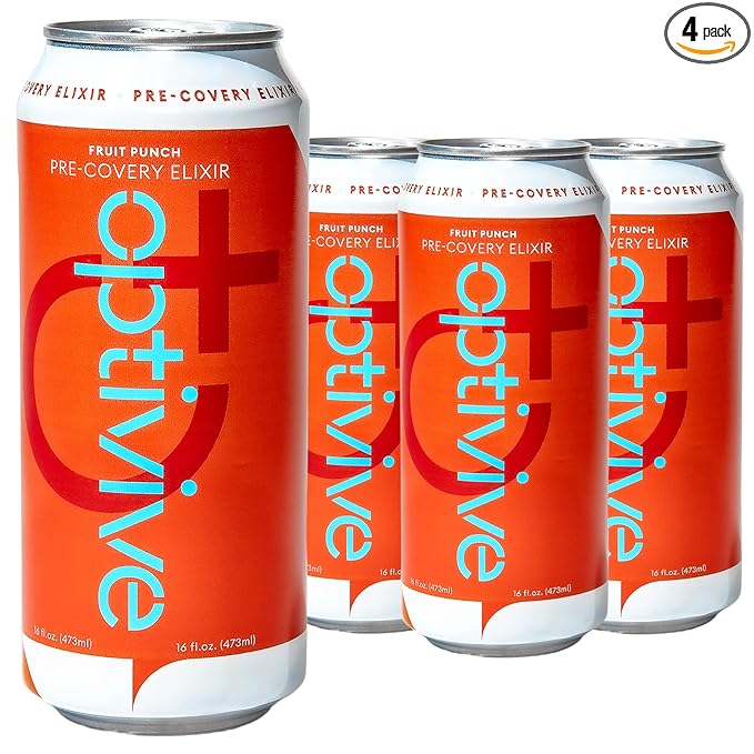 Optivive Pre-covery Elixir Clear Liquid Nutrition Pre Surgery Drink Post Op Surgery Essentials Chemotherapy Must Haves for Women and Men Colonoscopy Prep Drink Fruit Punch Flavor 16oz (4 Pack)