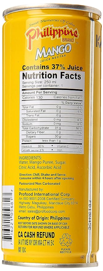 Philippine Juice Nectar Mango 8.4-Ounce (Pack of 12)