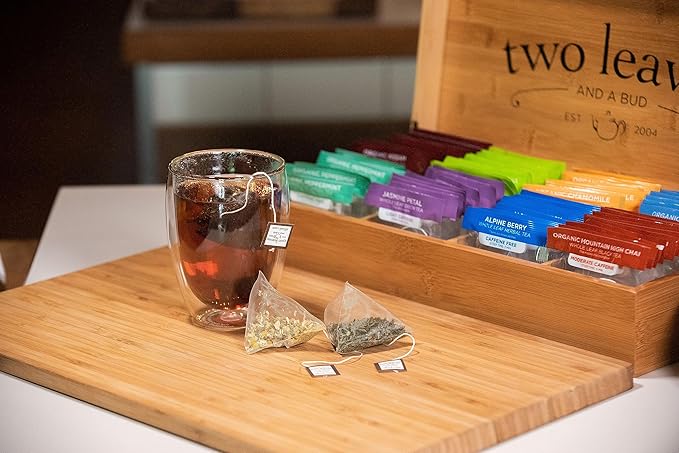 Two Leaves and a Bud Alpine Berry Herbal Tea Bags Naturally Caffeine Free Whole Leaf Herbal Tea in with Hibiscus in Sachets 100 Count