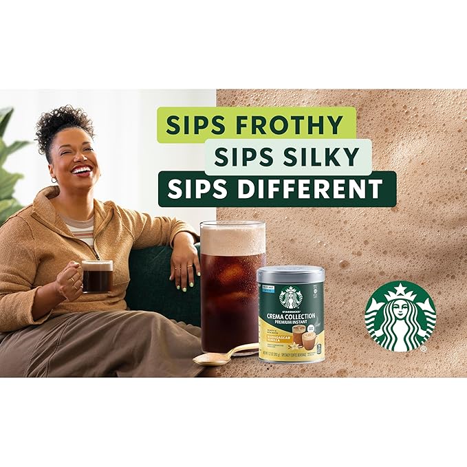 Starbucks Crema Collection Premium Instant Madagascar Vanilla Flavored Instant Coffee 100% Arabica Beans 3 Tins (7.12 Oz Each)