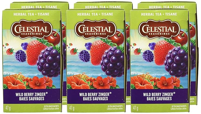 Celestial Seasonings Herb Tea Wild Berry Zinger 20-count (Pack of 6)