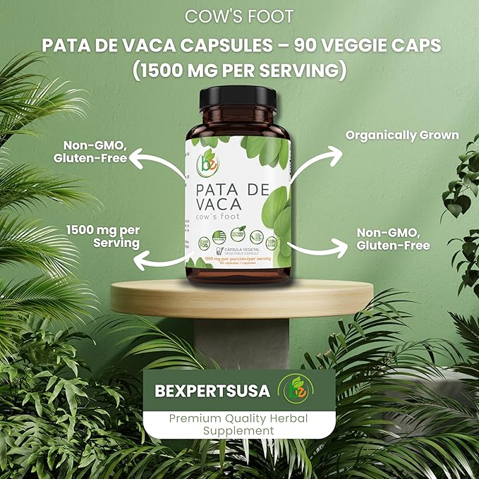 Pata de Vaca Té (Cow's Foot Tea) – 24 Bags – 100% Natural Infusion – Vegan Non-GMO Gluten-Free + Pata de Vaca Capsules – 1500 mg Per Serving 90 Veggie Caps – Organically Grown – 100% Natural Premi