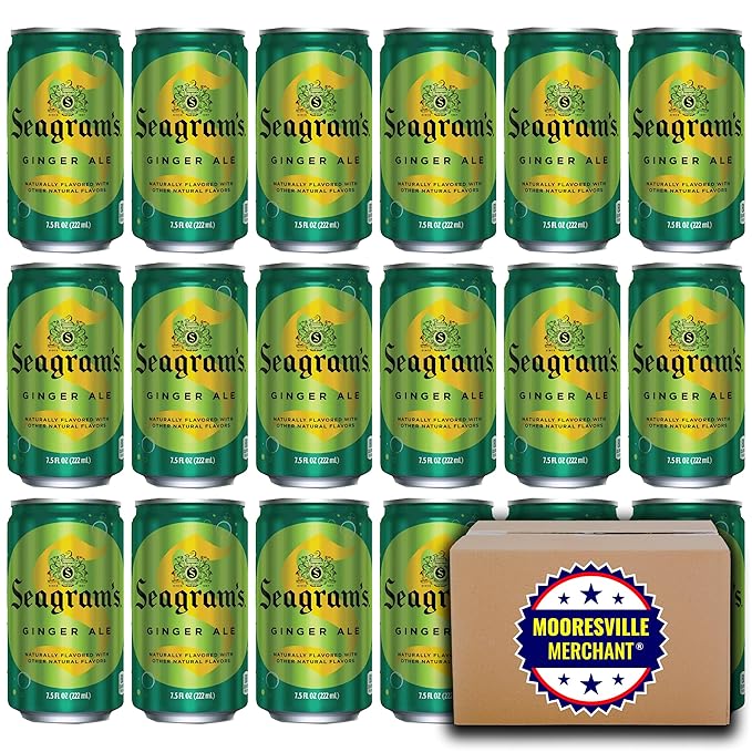 Seagram's Ginger Ale Mini Cans 7.5 Oz 18 Pack In Snackur Ship Safe Box